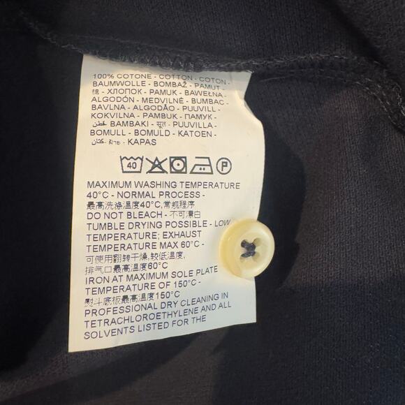 Piombo Men's Pure Cotton Long Sleeve Pullover Polo Sweatshirt Black Size XXL NWT - Picture 8 of 9